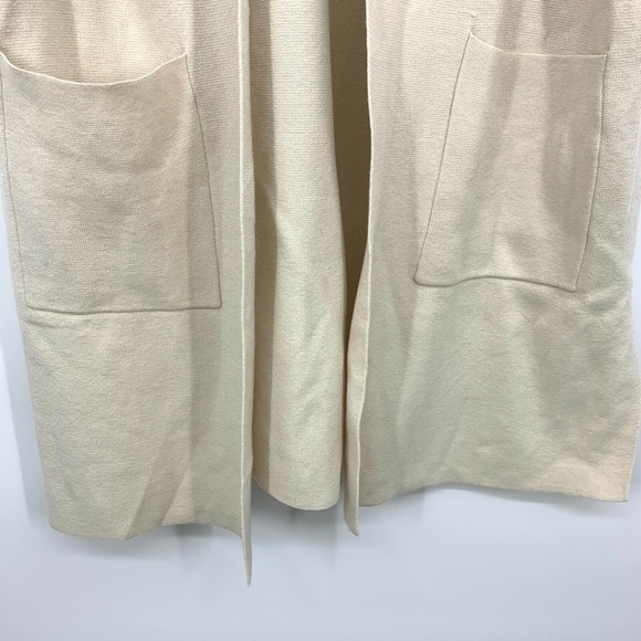 Chicos Pocket Sweater Vest Beige Sleeveless Ribbed Knit Cardigan - Picture 5 of 8